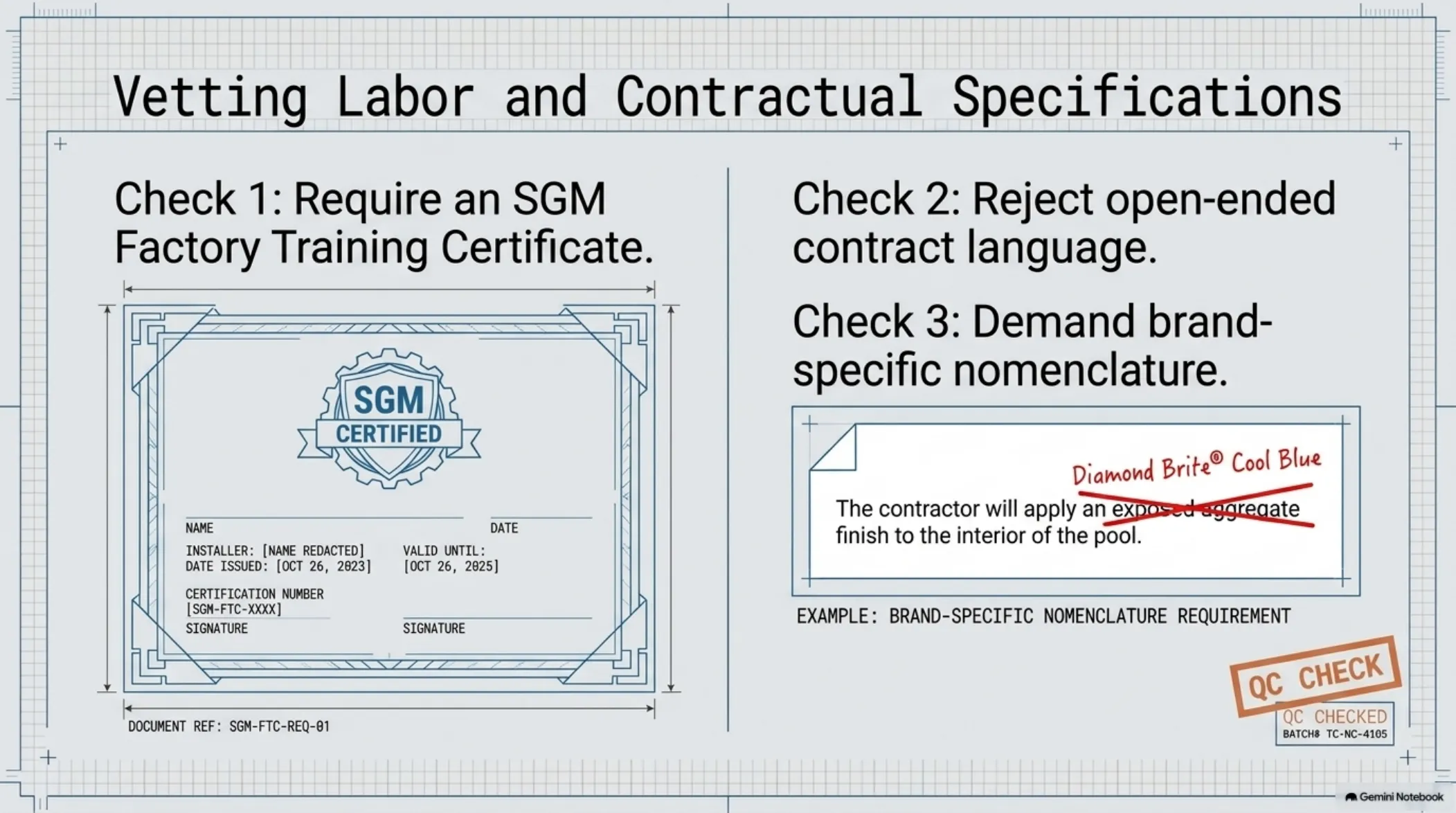 SGM Pool Finishes — Technical Specifications — slide 8