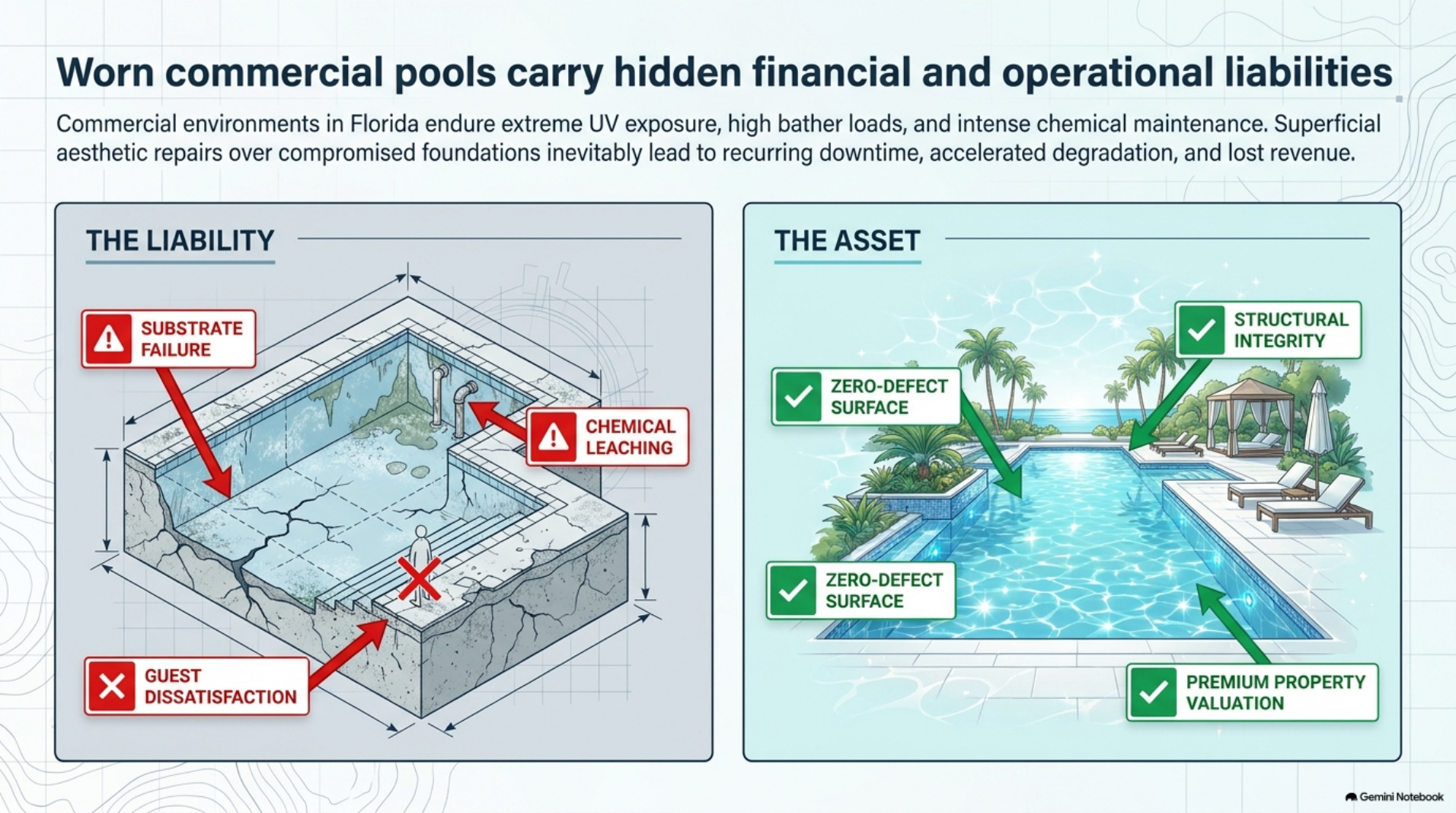 Commercial pool geometry